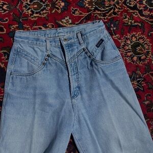 Vintage Rockies with brass rivets, 30x32 light wash